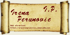 Irena Perunović vizit kartica